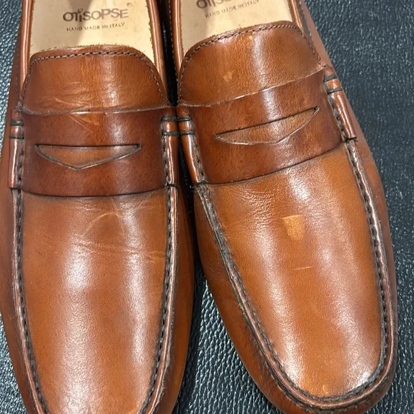 Men's Brown Leather Loafers from Italy size 44 US 11 never worn - Picture 2 of 5